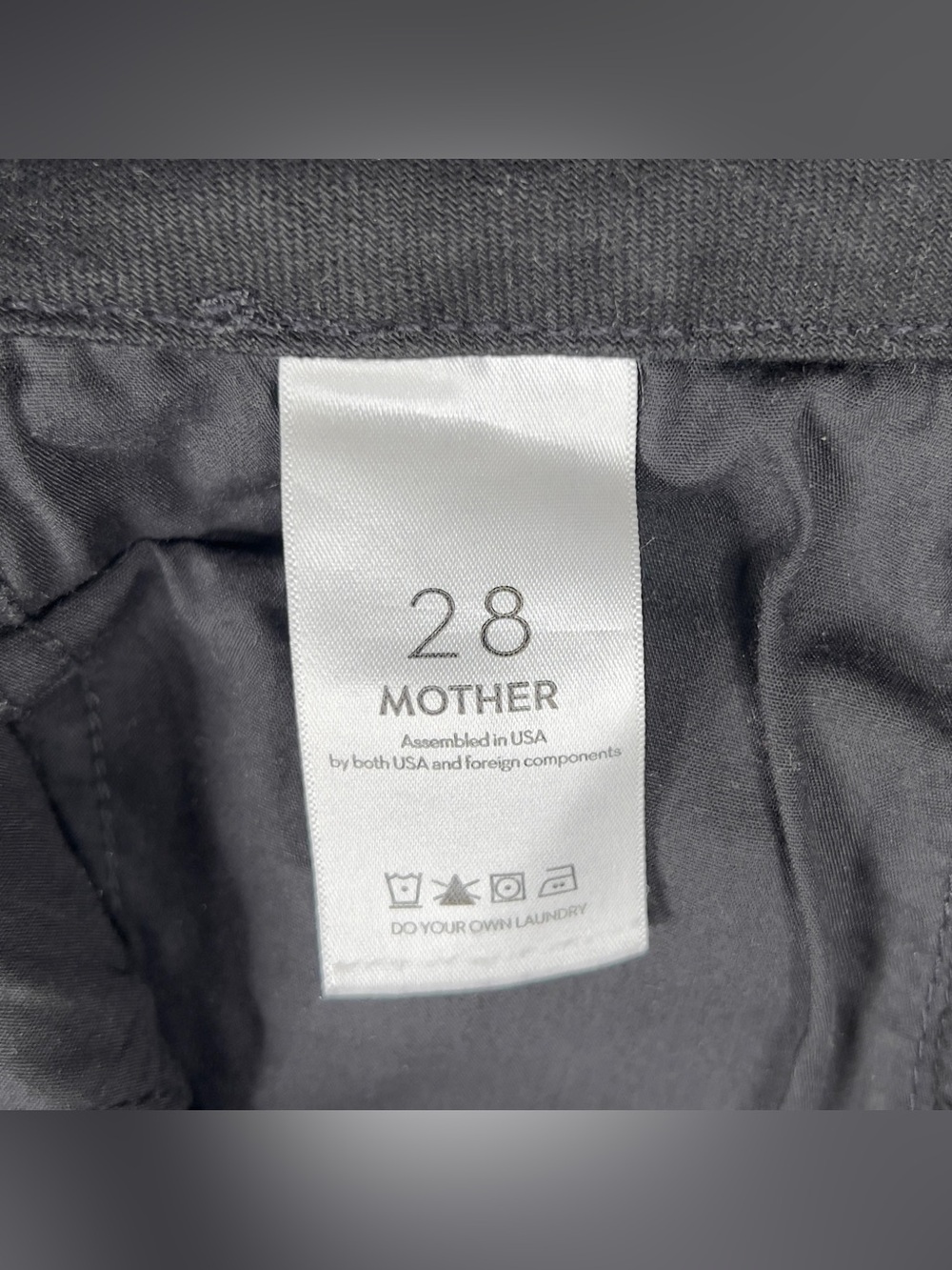 Mother The Roller Prep Heel Jeans Women's 28 Black Wide Leg Stretch High Rise - Picture 7 of 16
